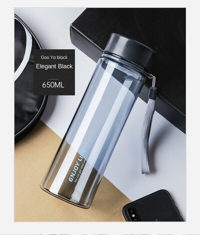 Pārnēsājams plastmasas ūdens glāze āra sporta ūdens glāze pārnēsājama virve, taisna glāze Plastmasas ērta glāze ar aizzīmogoto studentu