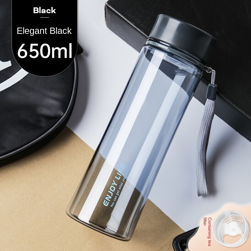 Pārnēsājams plastmasas ūdens glāze āra sporta ūdens glāze pārnēsājama virve, taisna glāze Plastmasas ērta glāze ar aizzīmogoto studentu