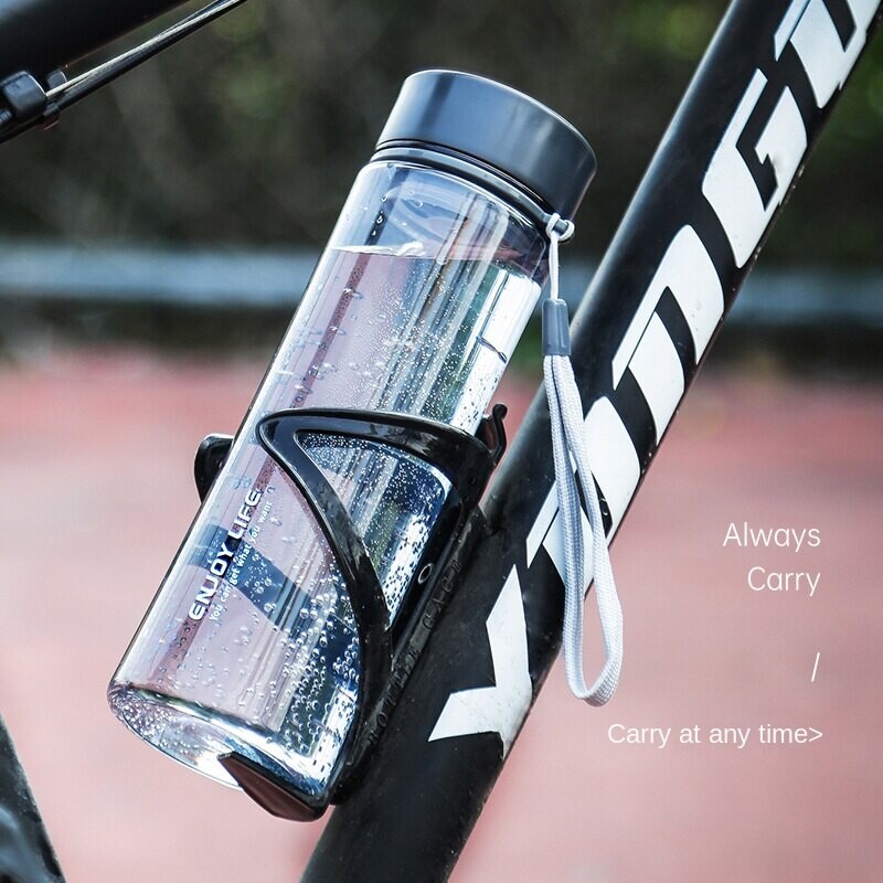 Pārnēsājams plastmasas ūdens glāze āra sporta ūdens glāze pārnēsājama virve, taisna glāze Plastmasas ērta glāze ar aizzīmogoto studentu