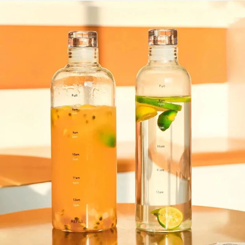 Najnovija čaša za vodu, sportska boca za vodu s vremenskom ljestvicom, plastični prijenosni spremnik za vodu za par, vanjska boca za vodu protiv pada