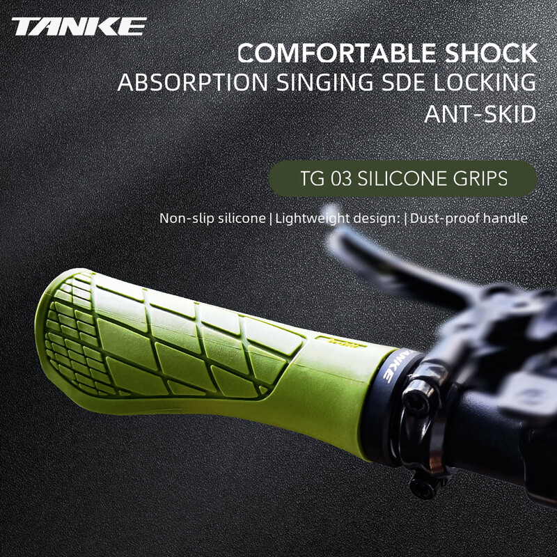 TANKE silikona stūres rokturi MTB rokturis triecienizturīgs, neslīdošs kalnu/šosejas velosipēda roktura pārsegs salokāmi līdzsvara velosipēda piederumi