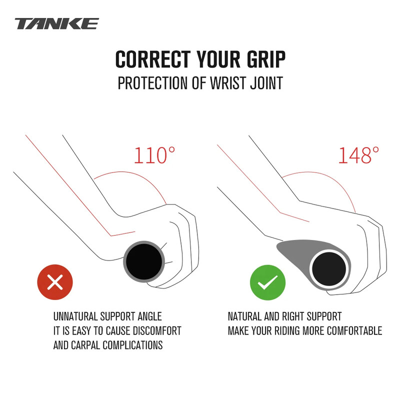 TANKE silikona stūres rokturi MTB rokturis triecienizturīgs, neslīdošs kalnu/šosejas velosipēda roktura pārsegs salokāmi līdzsvara velosipēda piederumi