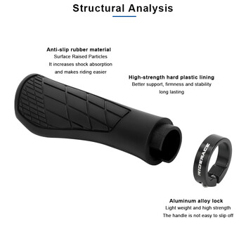 Велосипедни ръкохватки Мека гума за MTB планински велосипед Удароустойчив против хлъзгане капак на кормилото Заключване на ергономични части за дръжка за колоездене