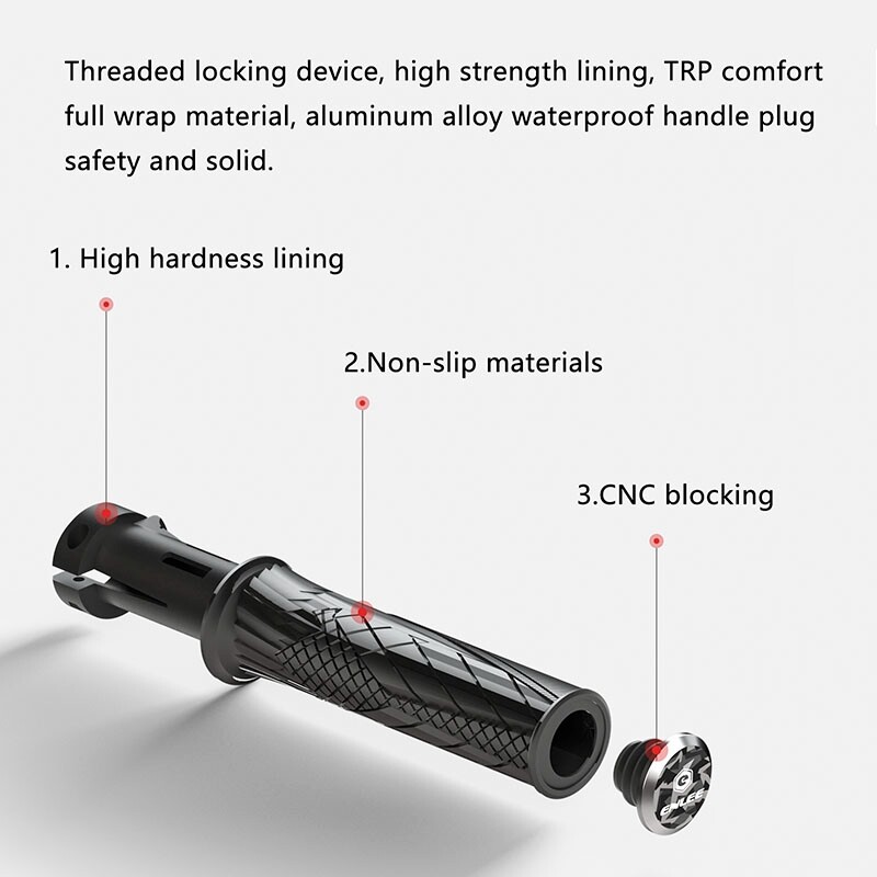 ENLEE MTB velosipēda stūres rokturi Gumijas pretslīdes velosipēda rokturi Fiksators On Road Mountain Roktura gala rokturi MTB aproces velosipēda piederumi