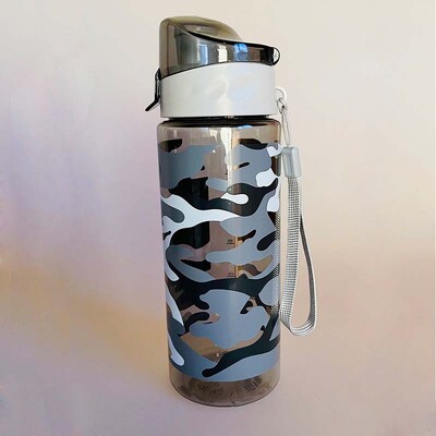 600 ml plastmasas kamuflāžas raksta ūdens pudele ar atveramu augšdaļu necaurlaidīgs sporta ūdens krūzes dzēriens ceļojumiem brīvā dabā
