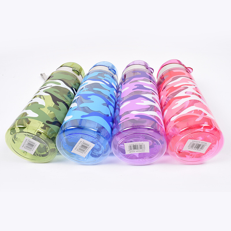 600 ml plastmasas kamuflāžas raksta ūdens pudele ar atveramu augšdaļu necaurlaidīgs sporta ūdens krūzes dzēriens ceļojumiem brīvā dabā