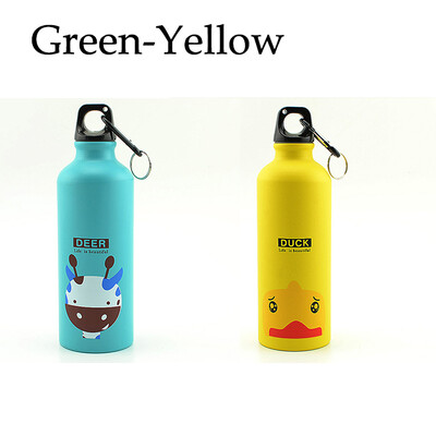 Sticla de apă pentru copii din desene animate Kawaii, ceașcă de aluminiu rezistentă la scurgeri, balon pentru sport în aer liber, ceainic, sticla de călătorie cu cataramă de transport