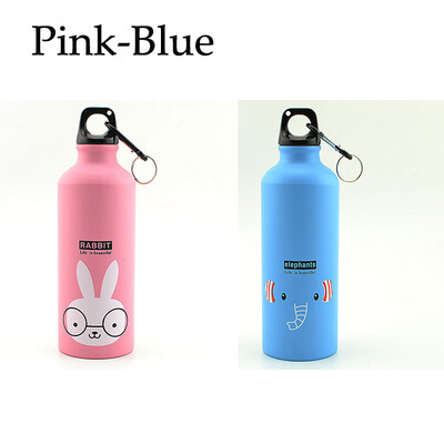 Sticla de apă pentru copii din desene animate Kawaii, ceașcă de aluminiu rezistentă la scurgeri, balon pentru sport în aer liber, ceainic, sticla de călătorie cu cataramă de transport