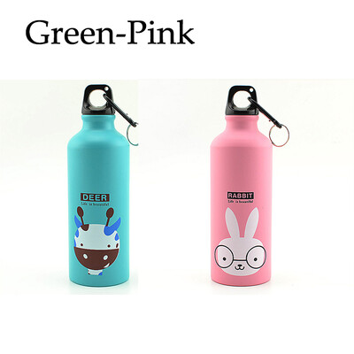 Sticla de apă pentru copii din desene animate Kawaii, ceașcă de aluminiu rezistentă la scurgeri, balon pentru sport în aer liber, ceainic, sticla de călătorie cu cataramă de transport