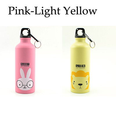 Sticla de apă pentru copii din desene animate Kawaii, ceașcă de aluminiu rezistentă la scurgeri, balon pentru sport în aer liber, ceainic, sticla de călătorie cu cataramă de transport