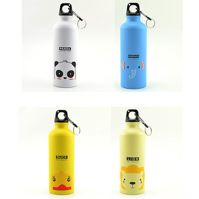 Sticla de apă pentru copii din desene animate Kawaii, ceașcă de aluminiu rezistentă la scurgeri, balon pentru sport în aer liber, ceainic, sticla de călătorie cu cataramă de transport