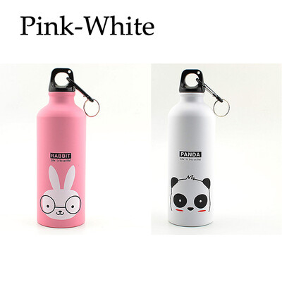 Sticla de apă pentru copii din desene animate Kawaii, ceașcă de aluminiu rezistentă la scurgeri, balon pentru sport în aer liber, ceainic, sticla de călătorie cu cataramă de transport