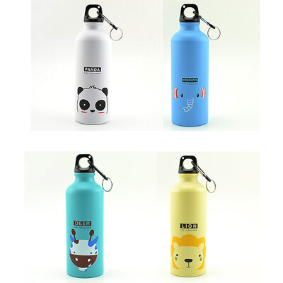 Sticla de apă pentru copii din desene animate Kawaii, ceașcă de aluminiu rezistentă la scurgeri, balon pentru sport în aer liber, ceainic, sticla de călătorie cu cataramă de transport