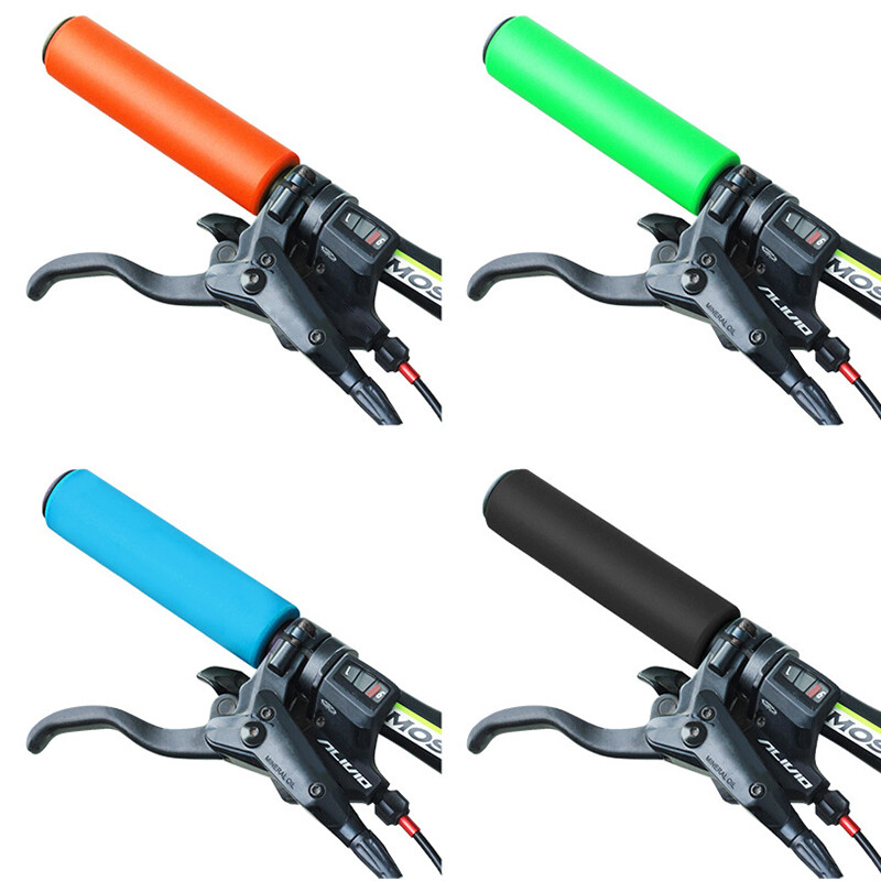 2 bucăți din silicon moale mânere pentru ghidon de bicicletă în aer liber MTB bicicletă de șosea mânere din burete Husă anti-alunecare mânere de sprijin puternice parte pentru ciclism