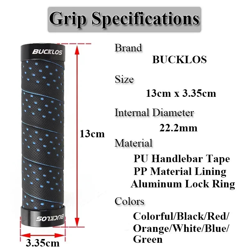 1 pāris BUCKLOS velosipēda stūres rokturi Mīkstie 22,2 mm MTB roktura bloķēšanas rokturi Ērti triecienizturīgi velosipēda lentes rokturi velosipēda daļas