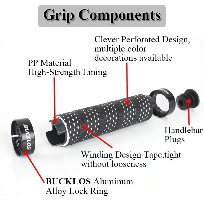 1 pāris BUCKLOS velosipēda stūres rokturi Mīkstie 22,2 mm MTB roktura bloķēšanas rokturi Ērti triecienizturīgi velosipēda lentes rokturi velosipēda daļas