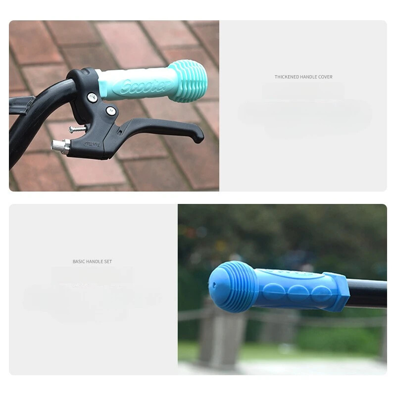 Gumijas rokturis, rokturis velosipēda stūres rokturis, pārsegs pretslīdēšanas velosipēda trīsriteņa skrituļdēlis bērniem, bērniem zils sarkans