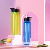 750 ml sportinio vandens buteliukas su šiaudais lauko plastiko skaidraus indų treniruoklių salė, kelioninis kempingas, nešiojamas nepralaidus gėrimo puodelis