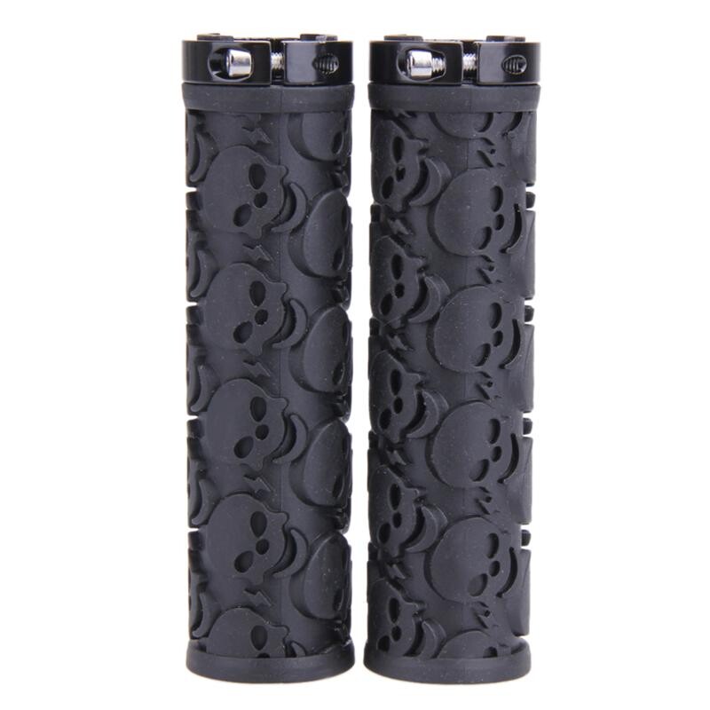 Velosipēdu stūres rokturis gumijas pretslīdēšanas MTB kalnu šosejas velosipēdi slēdzami roktura rokturi Galvaskausa stila Sūkļa velosipēda piederumu daļas