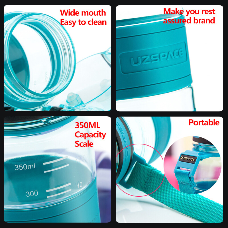 350 ml ūdens pudele bērniem, pārnēsājama, necaurlaidīga brīvā dabā, sporta mana dzēriena pudele Videi draudzīga plastmasas glāzīte Tritan bez BPA