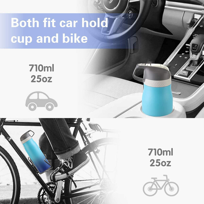 FEIJIAN izolētā ūdens pudele ar salmu vāku dubultsienu termoss no nerūsējošā tērauda uztur karstu un aukstu skolas sporta ceļojumiem