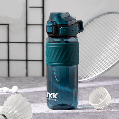 600 ml augstas kvalitātes tritāna materiāla ūdens pudele ar salmiņiem bez BPA, necaurlaidīga bērniem paredzēta dzeramā pudele studentiem āra sportam