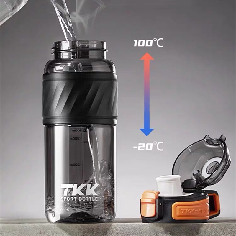 600 ml augstas kvalitātes tritāna materiāla ūdens pudele ar salmiņiem bez BPA, necaurlaidīga bērniem paredzēta dzeramā pudele studentiem āra sportam