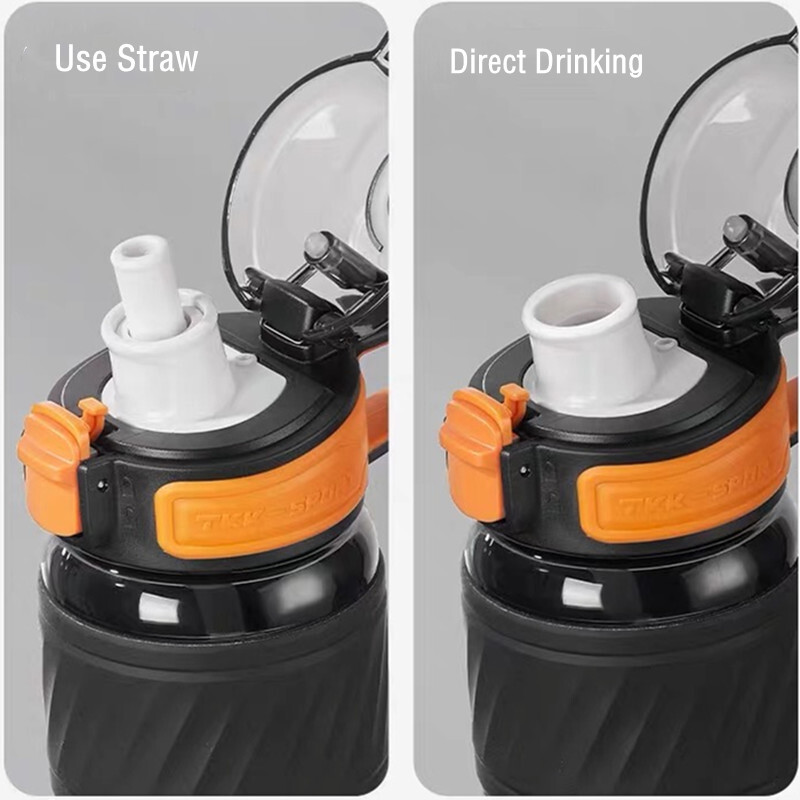 600 ml augstas kvalitātes tritāna materiāla ūdens pudele ar salmiņiem bez BPA, necaurlaidīga bērniem paredzēta dzeramā pudele studentiem āra sportam