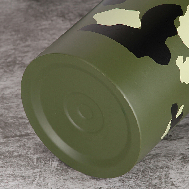 Kamuflažna boca za vodu od nehrđajućeg čelika velikog kapaciteta, ravna za piće na otvorenom, sportsko, putno kuhalo za vodu, metalna boca za vodu