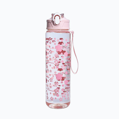 Boca za vodu velikog kapaciteta Cherry Blossom od 800 ML - slatka, prijenosna i otporna na brtvljenje za aktivnosti na otvorenom, PC materijal bez PVC-a