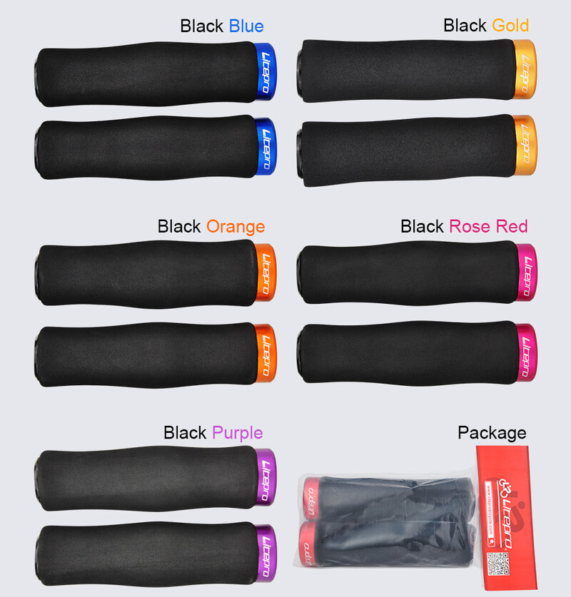 JKLitepro Litepro MTB kalnu velosipēda sūklis bloķēšanas stūres rokturi Ultralight 98g rokturi 22,2 mm stūre Brompton BMX velosipēdam