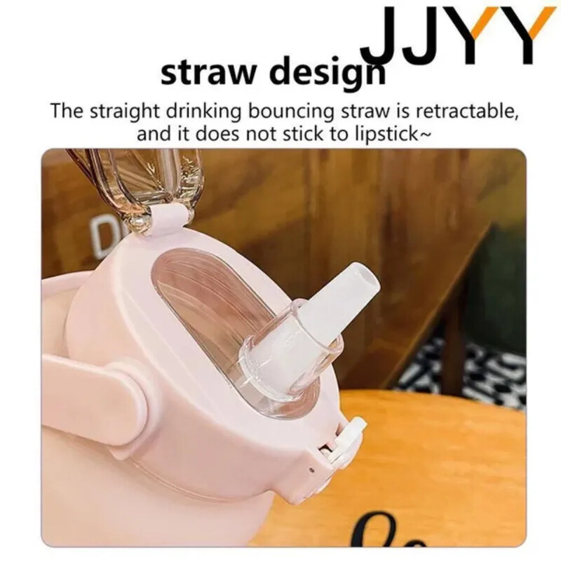 2000 ml lielas ietilpības ūdens pudele ar laika marķieri, plastmasas motivējoša ūdens pudele, dzeramā pudele sporta zālei āra sportam