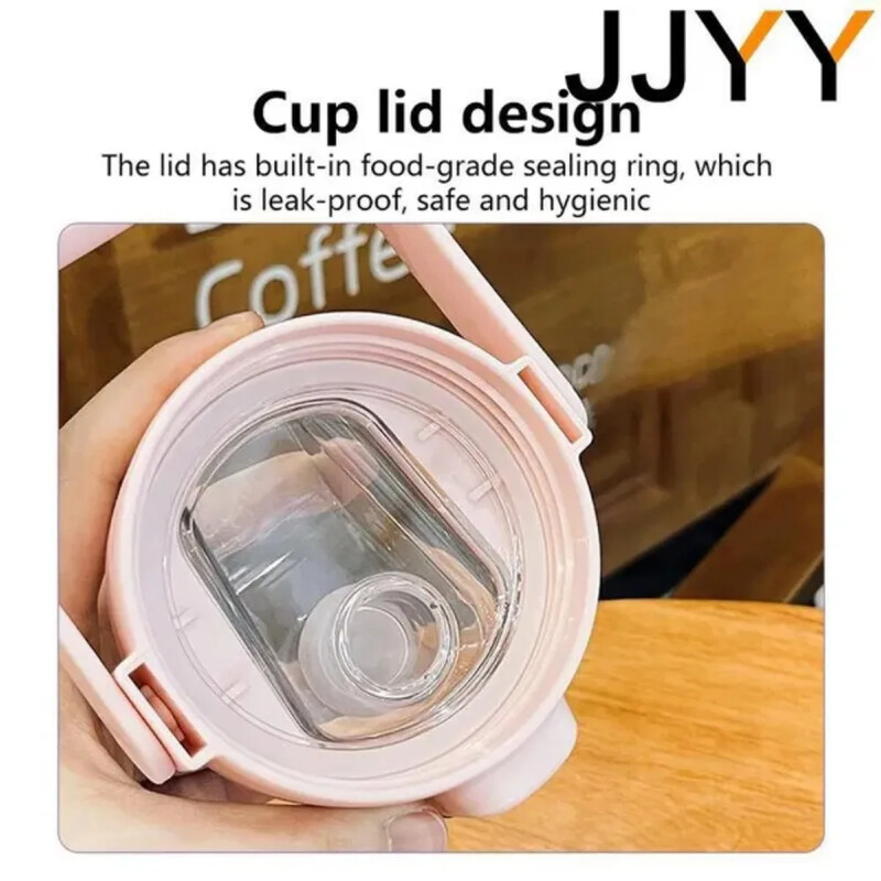 2000 ml lielas ietilpības ūdens pudele ar laika marķieri, plastmasas motivējoša ūdens pudele, dzeramā pudele sporta zālei āra sportam