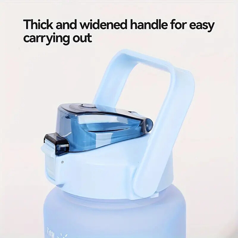 0,5-2L Helovīna sporta ūdens pudele lielas ietilpības gradienta krāsu dzēriena krūze BPAfree plastmasas salmu kauss Ceļojumu fitnesa dzērieni