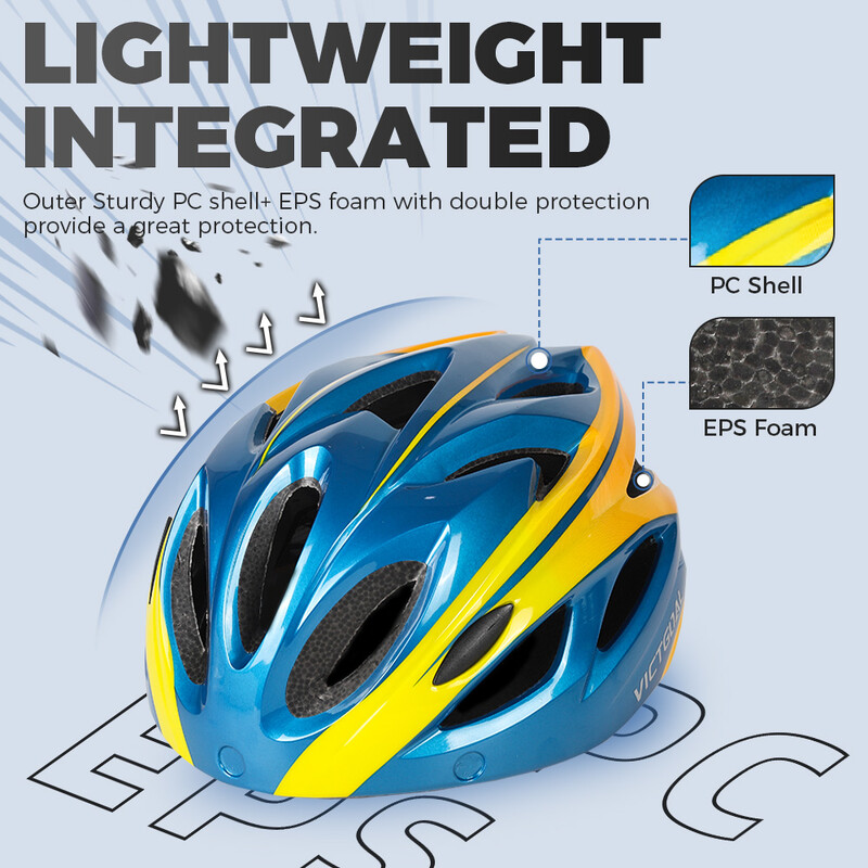 VICTGOAL Velosipēdu ķivere vīriešiem Aizmugurējais lukturis Magnētiskās aizsargbrilles UV400 Lens Saulessargs Riteņbraukšanas ķiveres MTB Elektriskā skrejriteņa velosipēda drošība