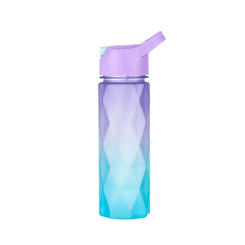 600ML Gradient Sports Bottle Water for Girls Πλαστικά μπουκάλια νερού με άχυρο φορητό μπουκάλι πόσιμου για υπαίθριο γυμναστήριο ταξιδιού