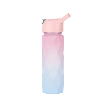 600ML Gradient Sports Bottle Water for Girls Πλαστικά μπουκάλια νερού με άχυρο φορητό μπουκάλι πόσιμου για υπαίθριο γυμναστήριο ταξιδιού