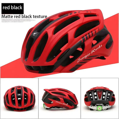 Aizmugure ar LED ķiveri Aero velosipēdistu ķivere īpaši viegla velosipēdistu ķivere Integrēta elpojoša ērta drošības riteņbraukšanas ķivere