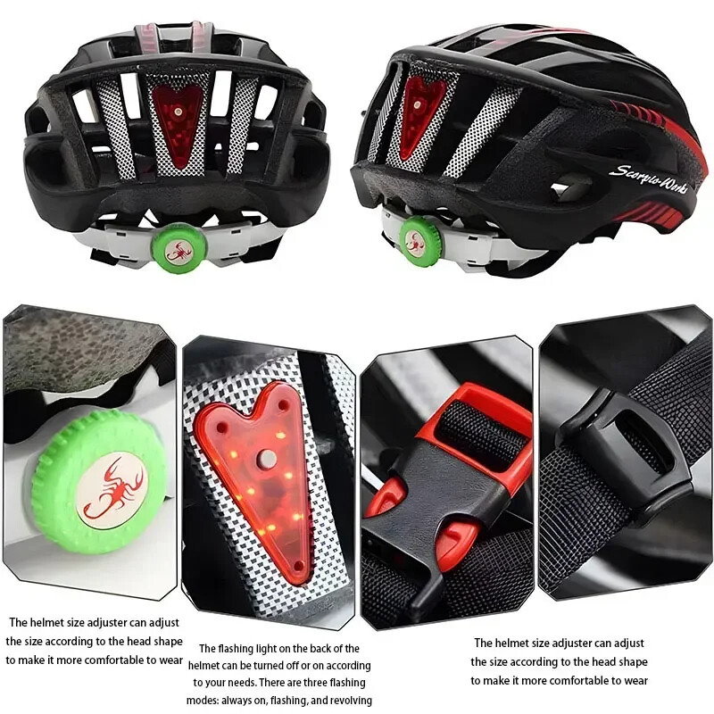 Aizmugure ar LED ķiveri Aero velosipēdistu ķivere īpaši viegla velosipēdistu ķivere Integrēta elpojoša ērta drošības riteņbraukšanas ķivere