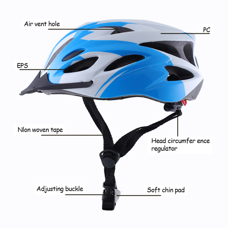 Viegla, regulējama velosipēda ķivere ar malu āra skeitborda skrejriteni braukšanas drošības pieaugušajiem riteņbraukšanas ķivere MTB velosipēdam