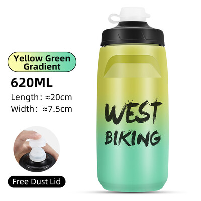 WEST BIKING pārnēsājama velosipēda ūdens pudele 620/750 ml ūdens pudeles saspiežamā krūze Running Fitness āra sporta tējkanna velosipēda kauss