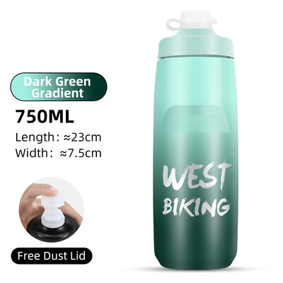 WEST BIKING pārnēsājama velosipēda ūdens pudele 620/750 ml ūdens pudeles saspiežamā krūze Running Fitness āra sporta tējkanna velosipēda kauss