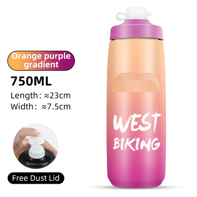 WEST BIKING pārnēsājama velosipēda ūdens pudele 620/750 ml ūdens pudeles saspiežamā krūze Running Fitness āra sporta tējkanna velosipēda kauss