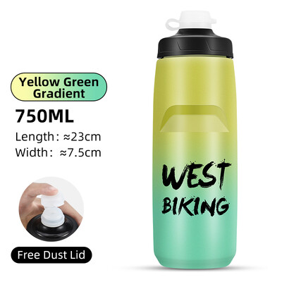 WEST BIKING pārnēsājama velosipēda ūdens pudele 620/750 ml ūdens pudeles saspiežamā krūze Running Fitness āra sporta tējkanna velosipēda kauss