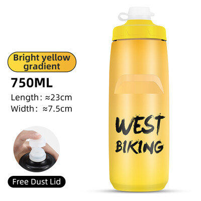 WEST BIKING pārnēsājama velosipēda ūdens pudele 620/750 ml ūdens pudeles saspiežamā krūze Running Fitness āra sporta tējkanna velosipēda kauss