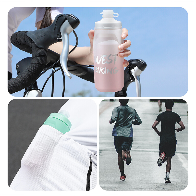 WEST BIKING pārnēsājama velosipēda ūdens pudele 620/750 ml ūdens pudeles saspiežamā krūze Running Fitness āra sporta tējkanna velosipēda kauss