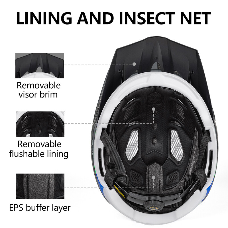 Eastinear jaunā pieaugušo velosipēdistu ķivere ar visu seju, noņemama āra sporta motociklu skeitborda braukšanas ķivere aizsargā galvu