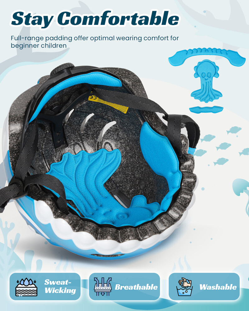 FUNWICT Dječja biciklistička kaciga Dječja sportska sigurnosna zaštita Jastučići za koljena i laktove Setovi Balance Bike Rolanje Biciklističke kacige