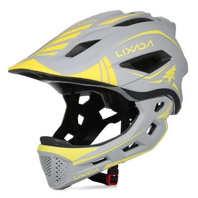 Lixada Kids Noņemama pilna sejas ķivere Bērnu sporta drošības velosipēdistu ķivere aizsargaprīkojums Riteņbraukšana Skeitbords Skrituļslidošana