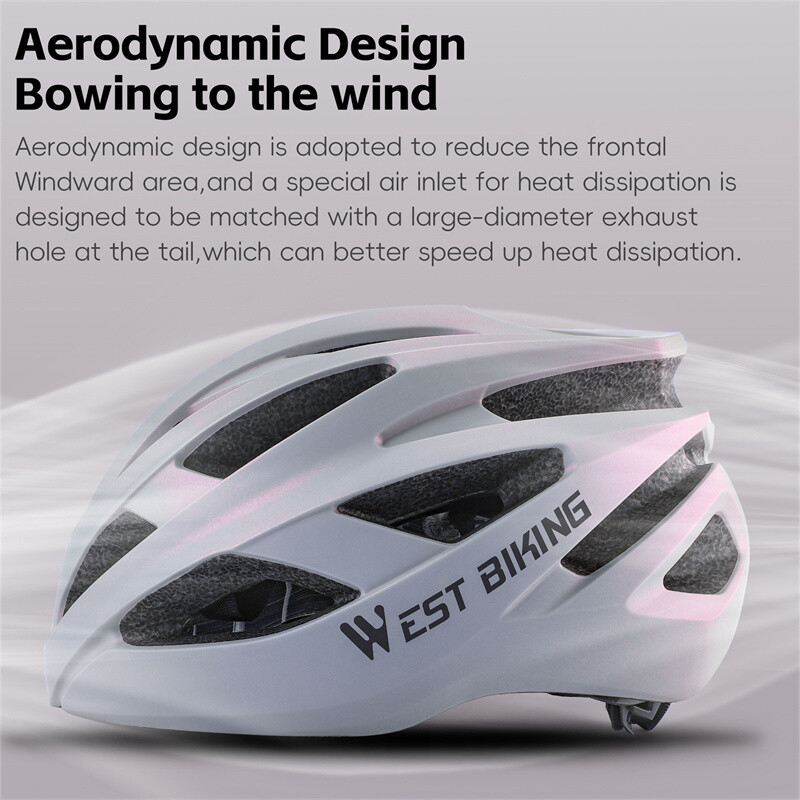 WEST BIKING Sieviešu riteņbraukšanas ķivere daudzkrāsu integrēta viegla ķivere Aerodinamiskā šosejas velosipēdistu ķivere Sieviešu skeitborda ķiveres